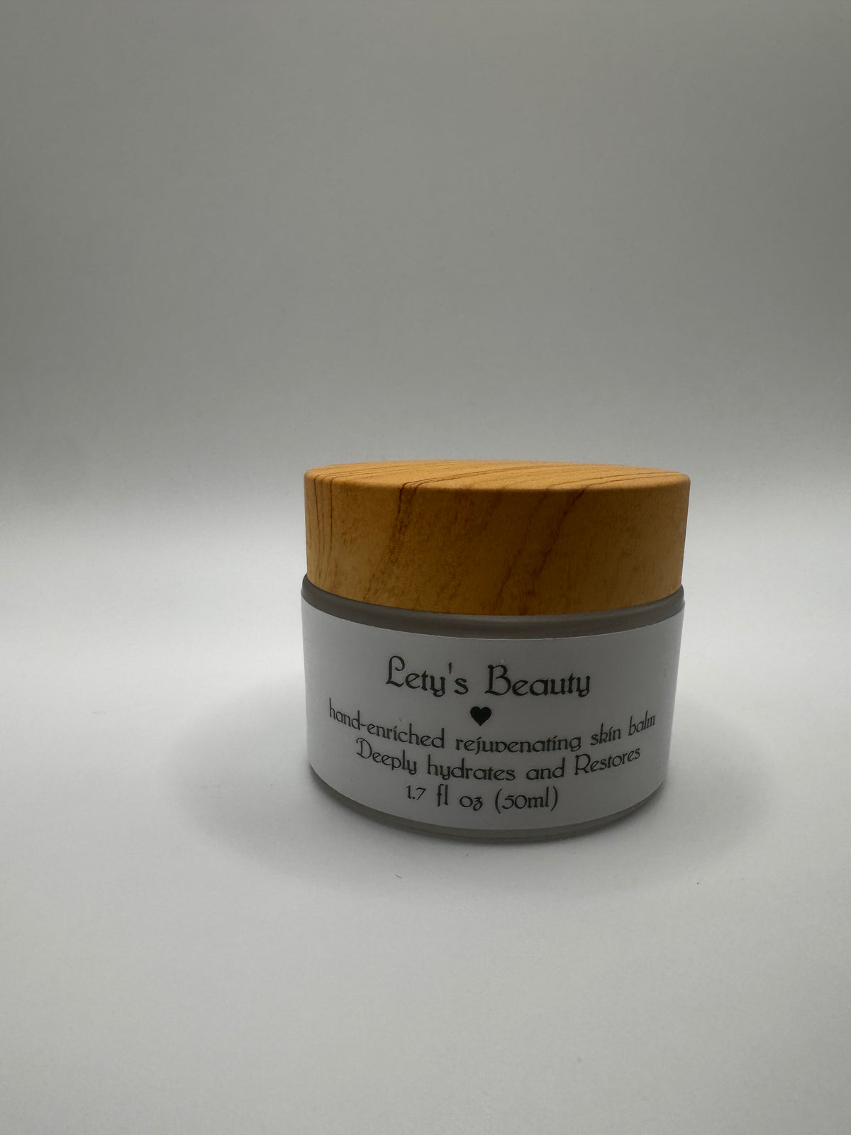 Lety’s Beauty facial cream jar, front label